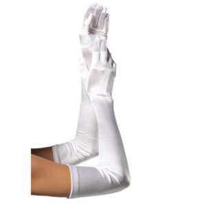 Guanti Sexy Extra Long Satin Bianco