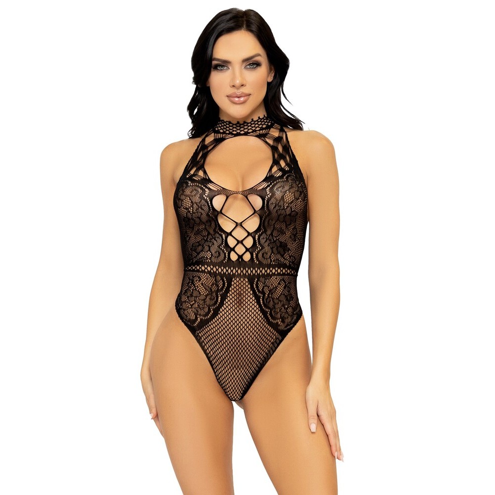 Body Sexy Net and Lace Keyhole Nero - immagine 3