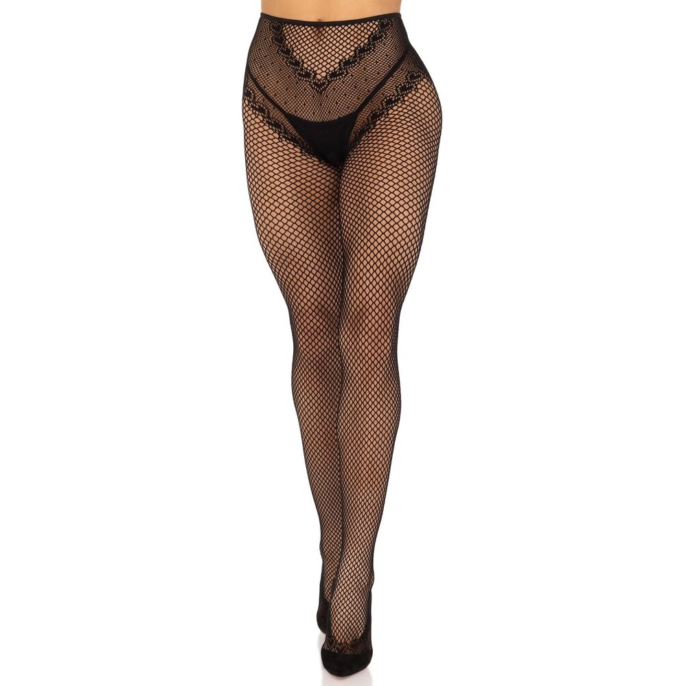 Collant Sexy Crotchless Backseam Nero