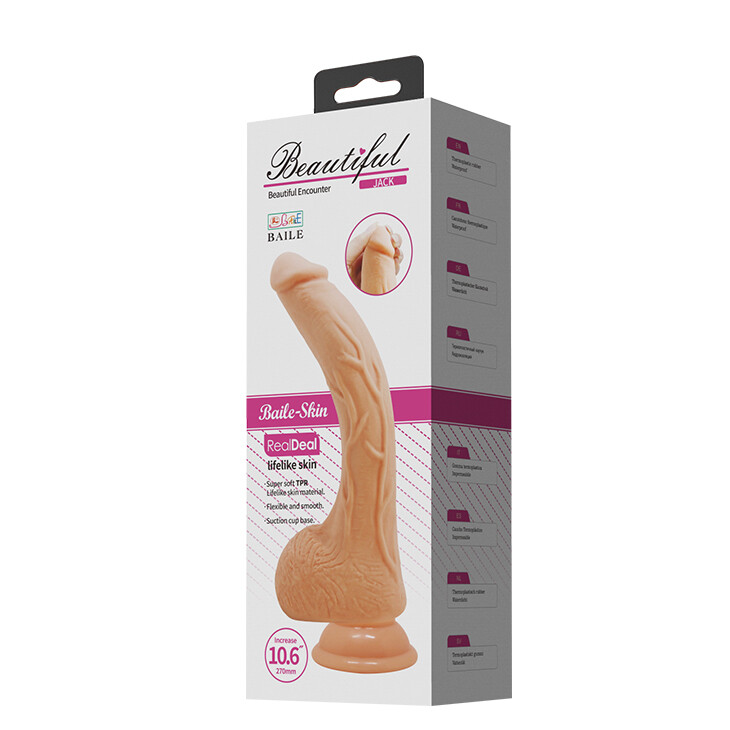 Dildo Realistico TPR Soft Touch Ventosa XXL Beautiful Jack 27 cm - immagine 6