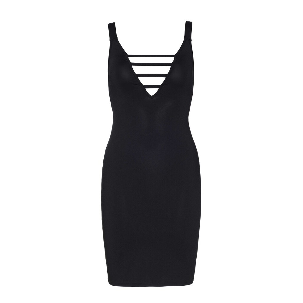 Mini Abito Sexy Deep-V Nero - immagine 3