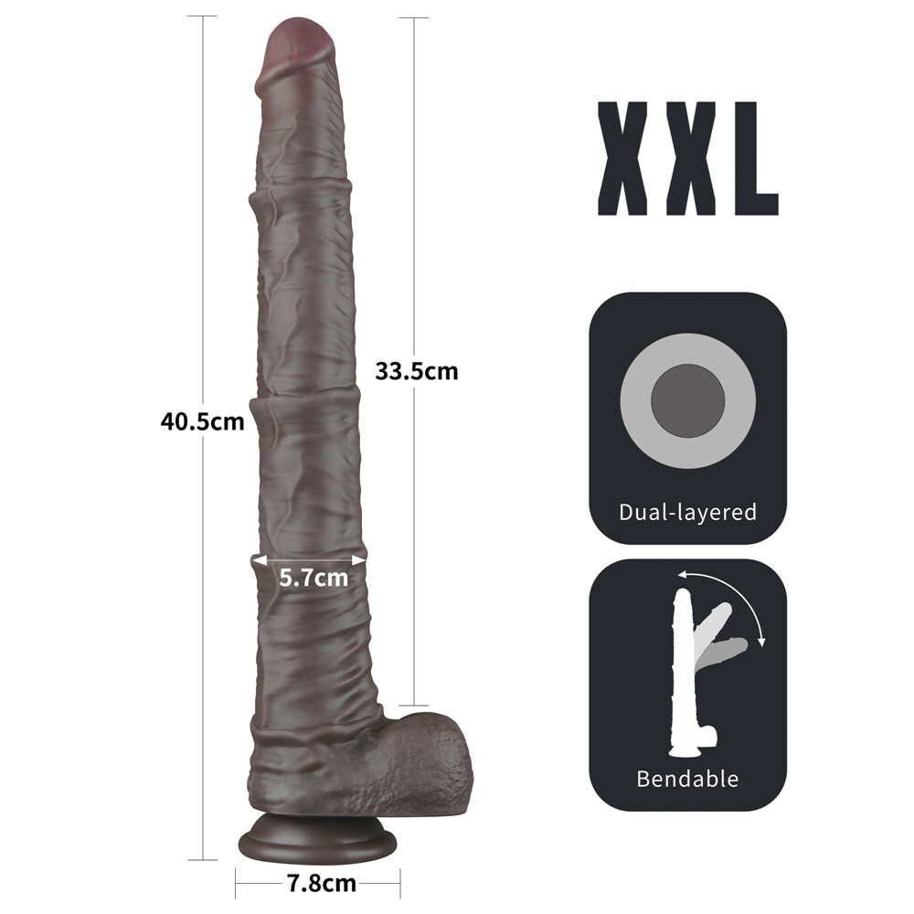 Dildo XXL Deep Impact 40,5 cm | Silicone con Ventosa e Anima Flessibile - immagine 2