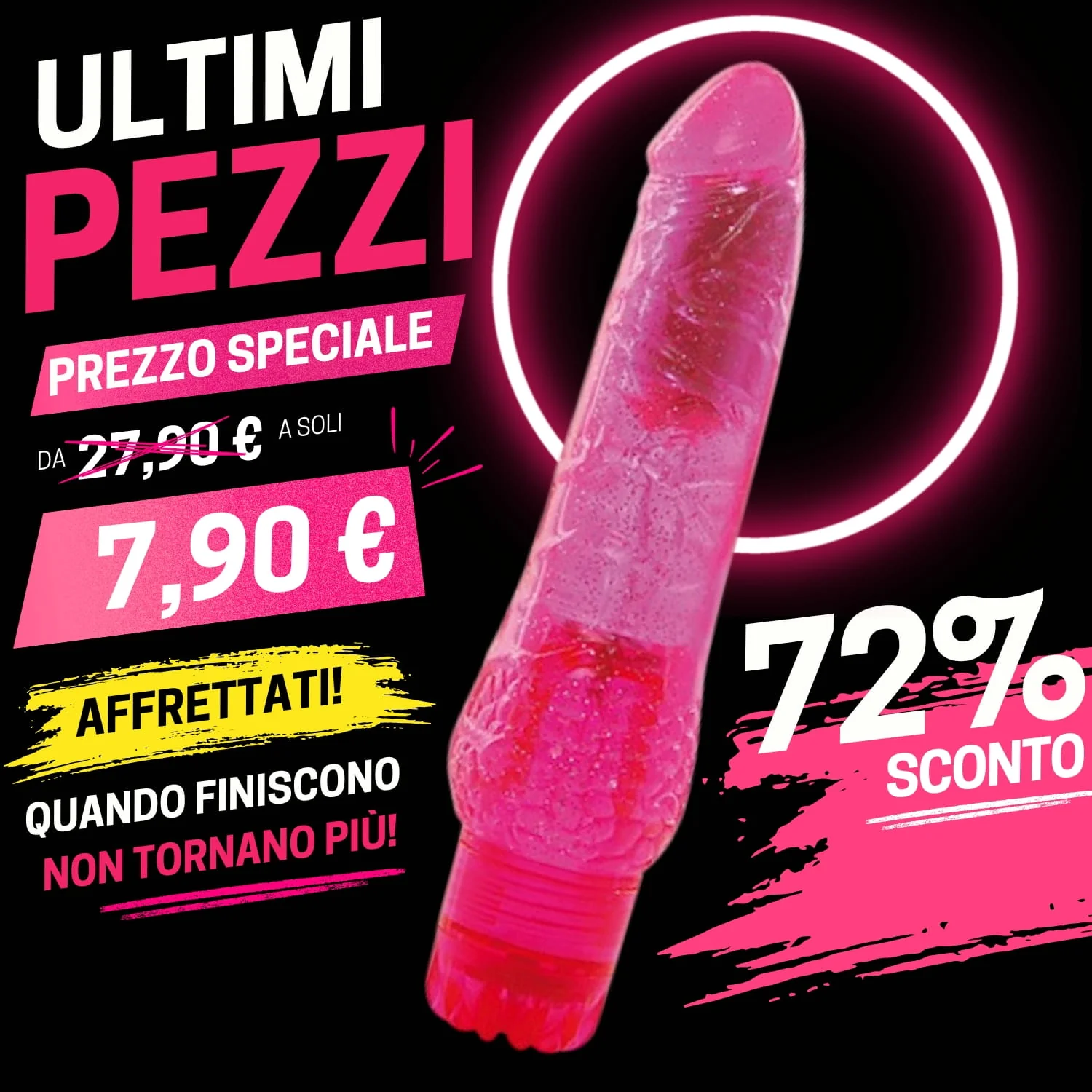 Vibratore Realistico Classy Glitter 20 cm