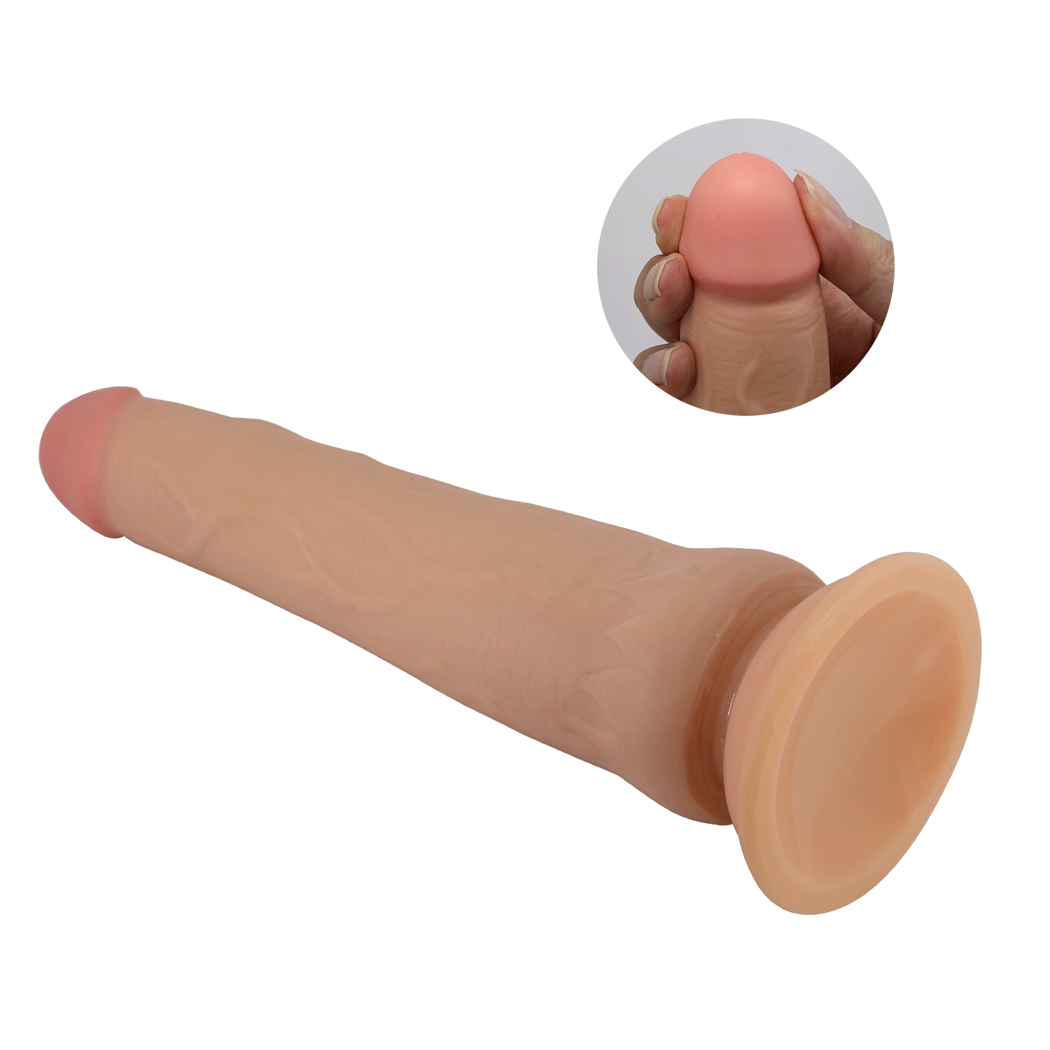 Dildo XXL Tiemeyer 25 cm | Realistico Glide & Slide Skin con Ventosa - immagine 3