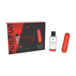 Kit Double Fun INTT Cosmetics con mini vibratore rosso e lubrificante alla fragola 50 ml