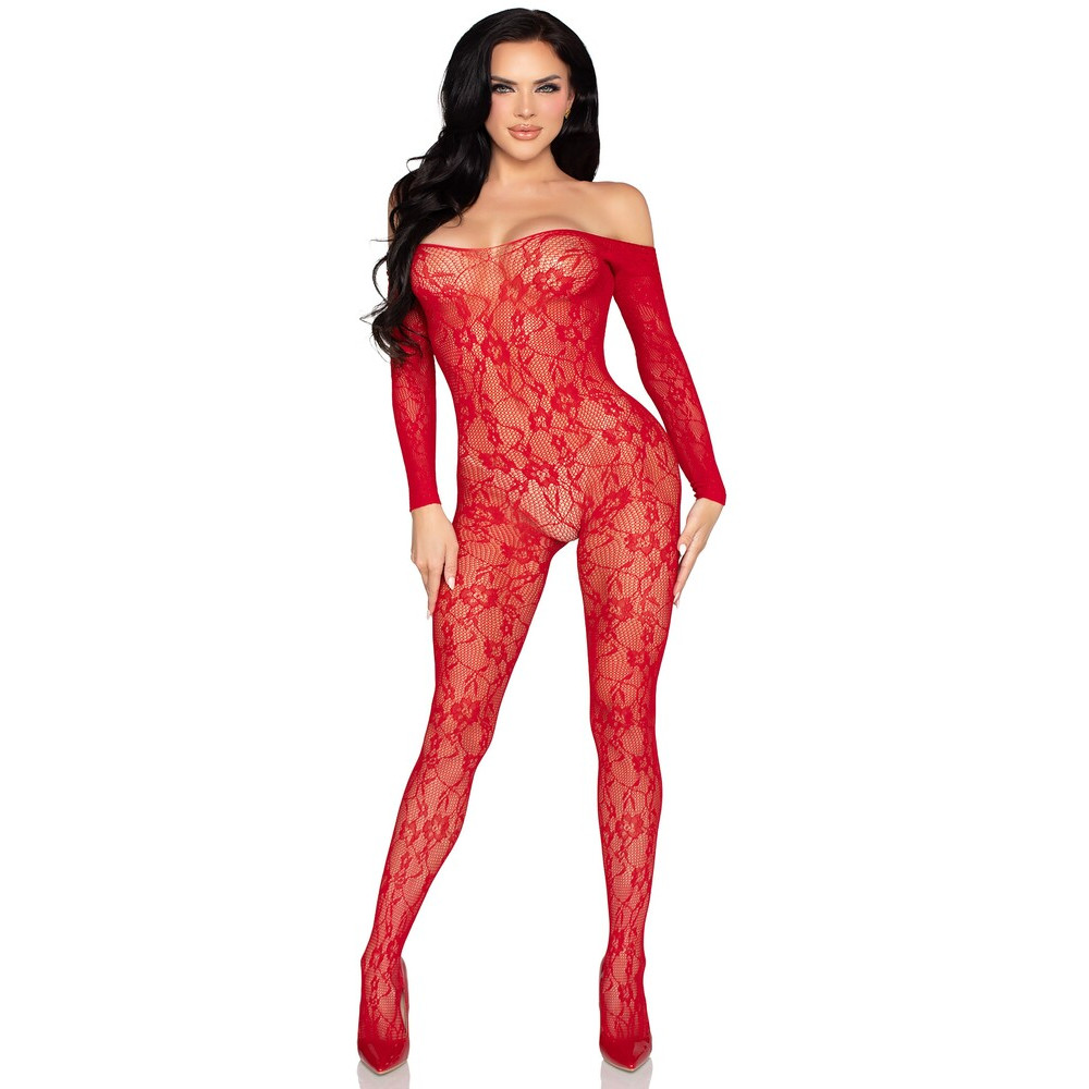 Tuta Sexy Lace Rosso