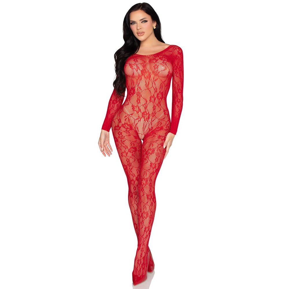Tuta Sexy Lace Rosso - immagine 4
