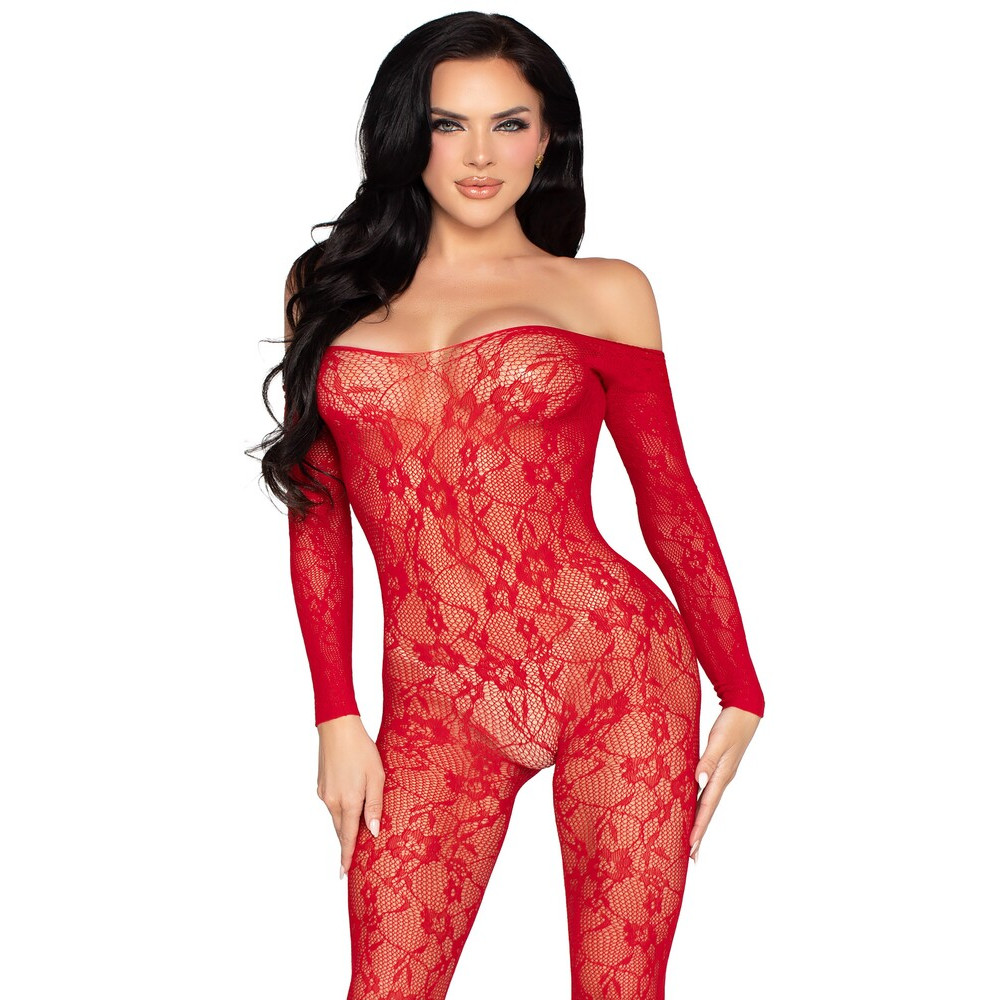 Tuta Sexy Lace Rosso - immagine 5