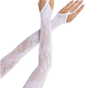Guanti Sexy Floral Gauntlet Bianco