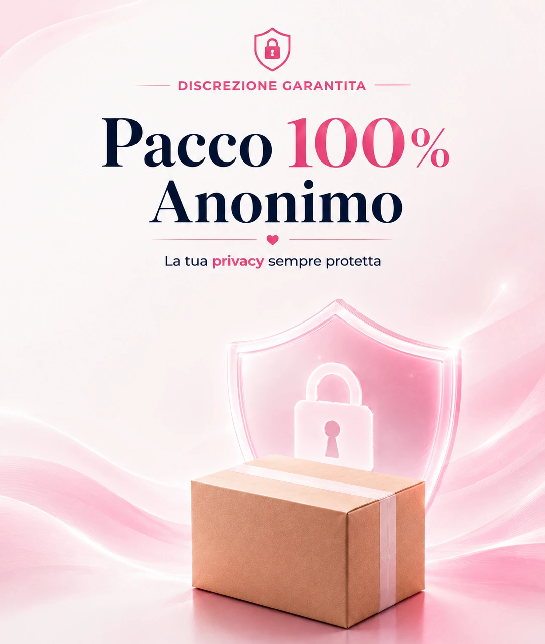 Pacco 100% anonimo con confezione neutra e spedizione discreta per proteggere la privacy dei clienti My Erotic Dream