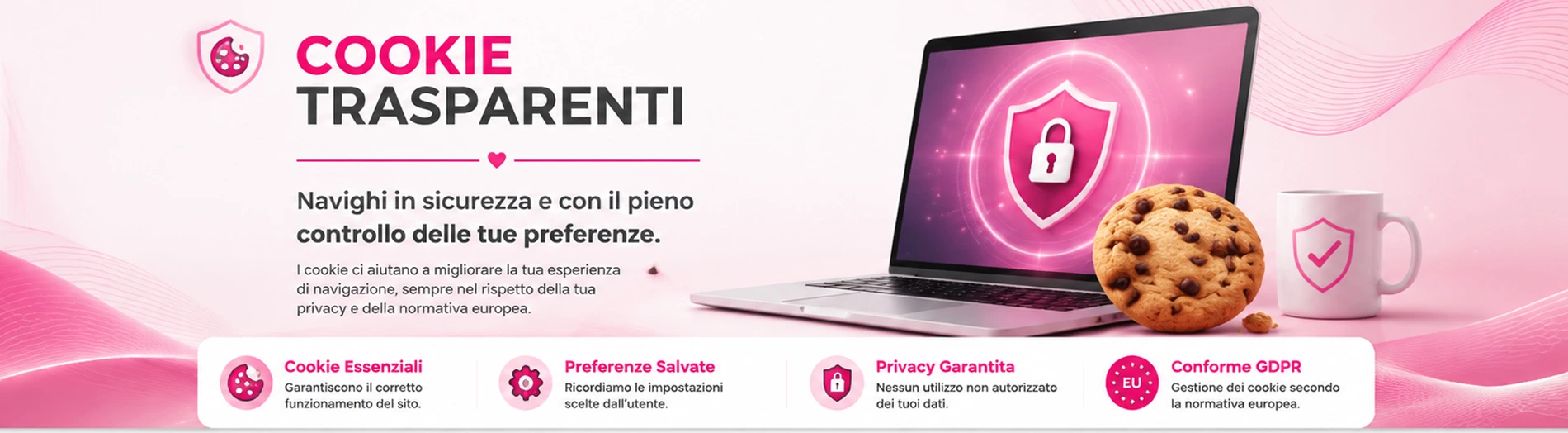 Hero Cookie Policy My Erotic Dream con gestione dei cookie, privacy, consenso, cookie essenziali e conformità GDPR.