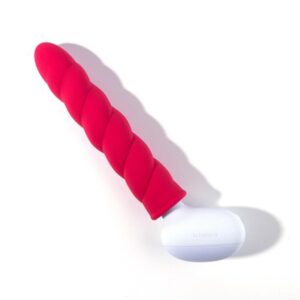 Vibratore Iobanana con guaina rossa dal profilo ondulato