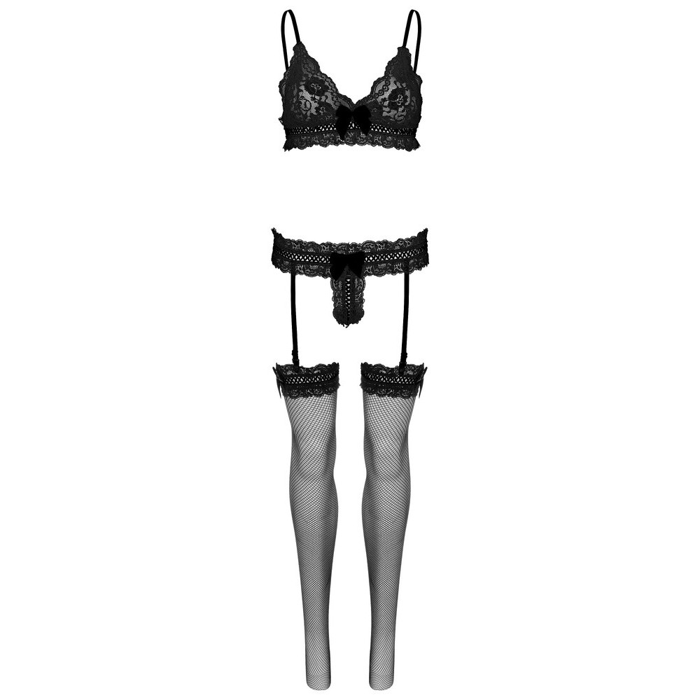 Completino Sexy Bra Panty and Stockings Nero - immagine 6