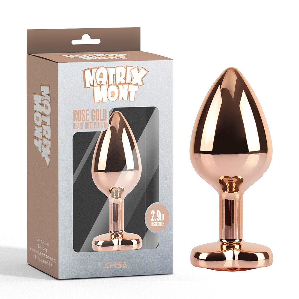Rose Gold Heart Ø 3,3 cm Plug Anale